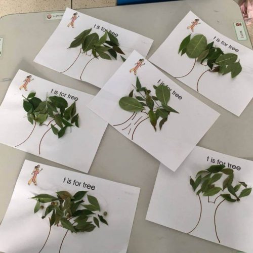 Ilustração de árvores com folhas de plantas